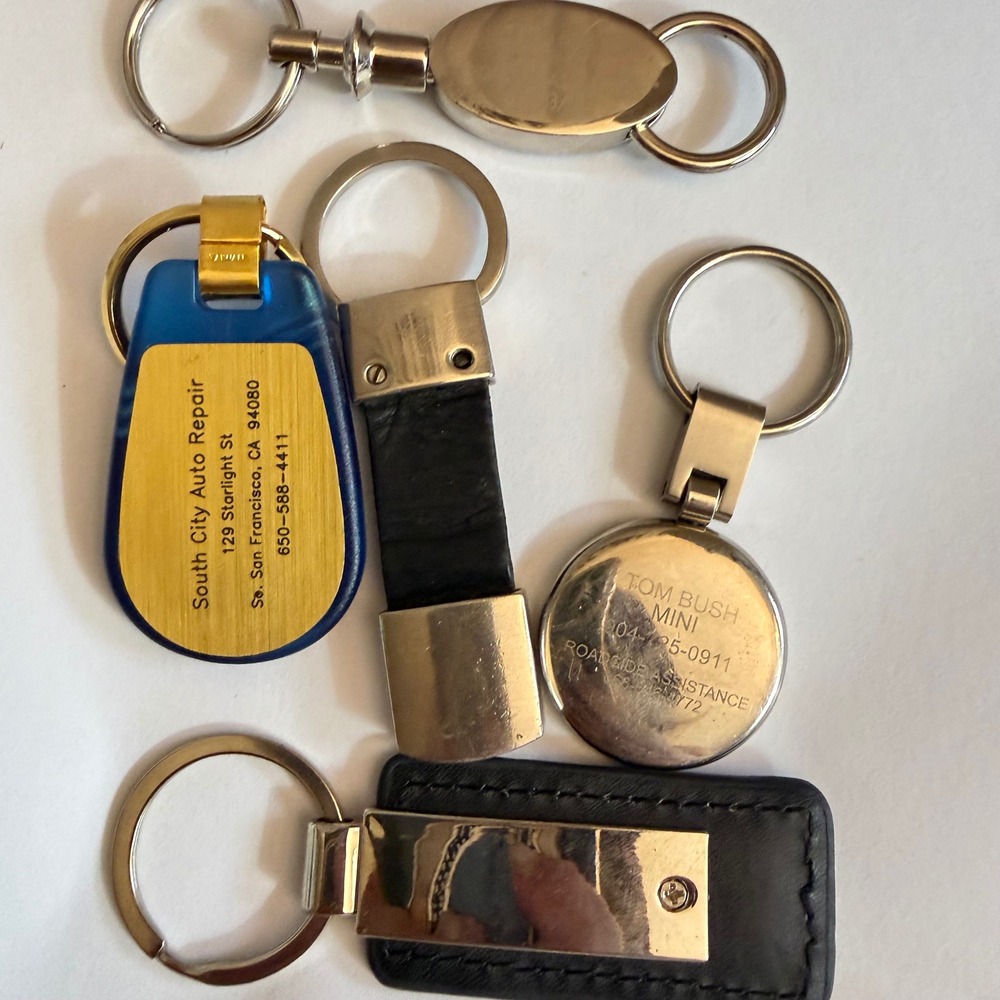 Vintage Automotive Keychain Lot Audi BMW MINI KIA Dealership Fobs Silver Pendant - Picture 5 of 8